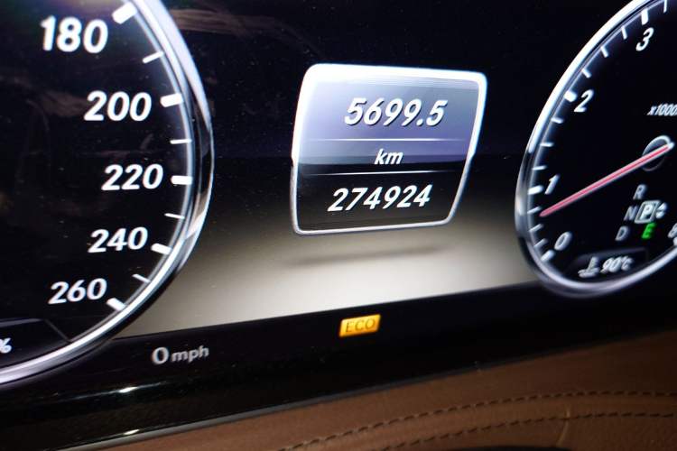 Used Mercedes-Benz S-Class 2014 S 400 L Prestige Edition Odometer Close Up