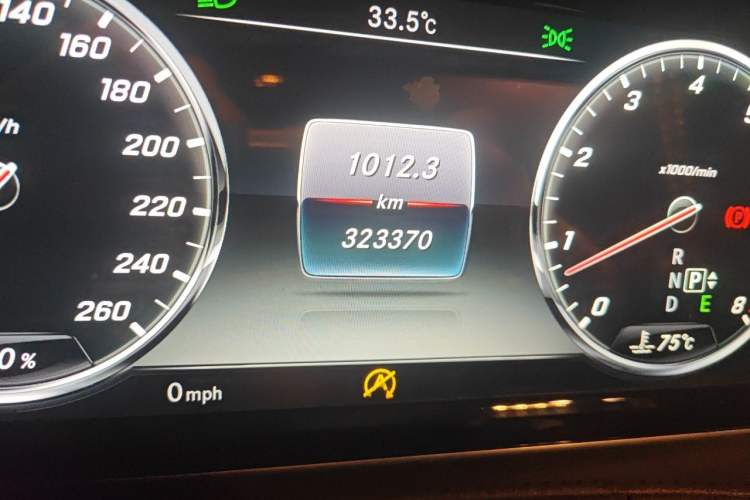 Used Mercedes-Benz S-Class 2014 S 320 L Luxury Model Odometer Close Up