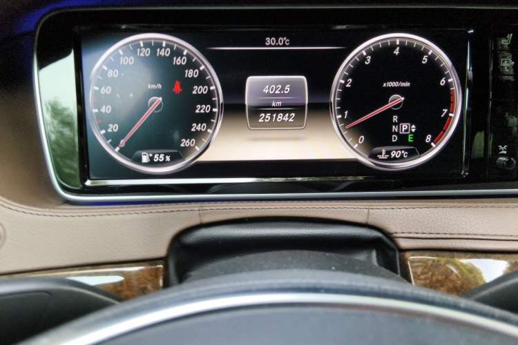 Used Mercedes-Benz S-Class 2014 S 400 L Luxury Model Odometer Close Up
