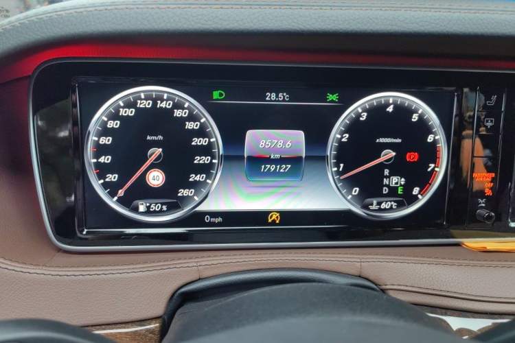 Used Mercedes-Benz S-Class 2015 S 400 L 4MATIC Odometer Close Up