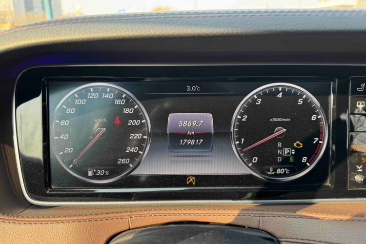 Used Mercedes-Benz S-Class 2016 S 400 L 4MATIC Odometer Close Up