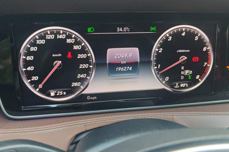 Used Mercedes-Benz S-Class 2016 S 320 L Business Model Odometer Close Up