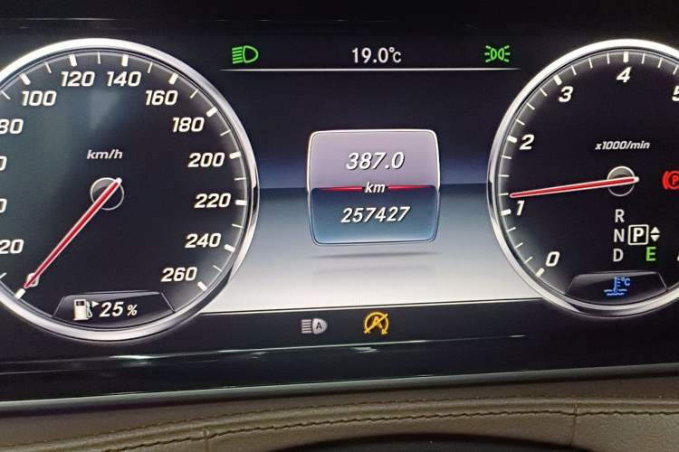 Used Mercedes-Benz S-Class 2017 S 320 L Business Model Odometer Close Up