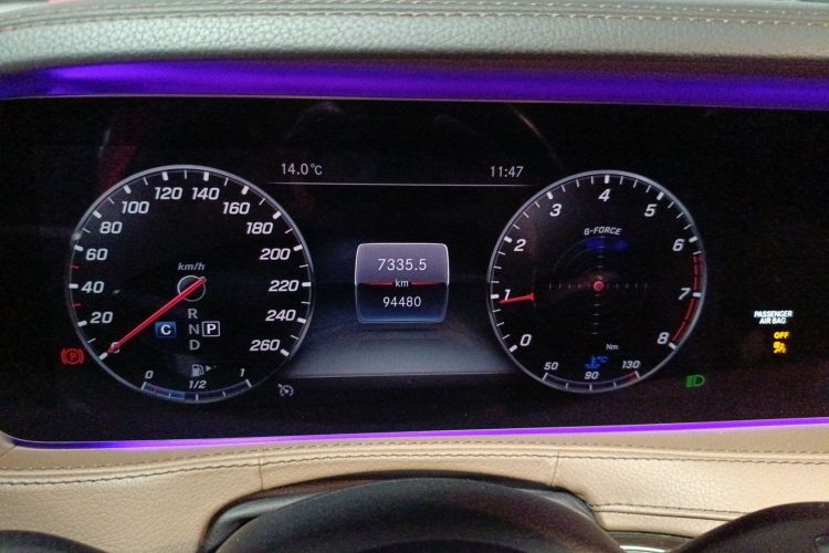 Used Mercedes-Benz S-Class 2018 S 320 L Odometer Close Up