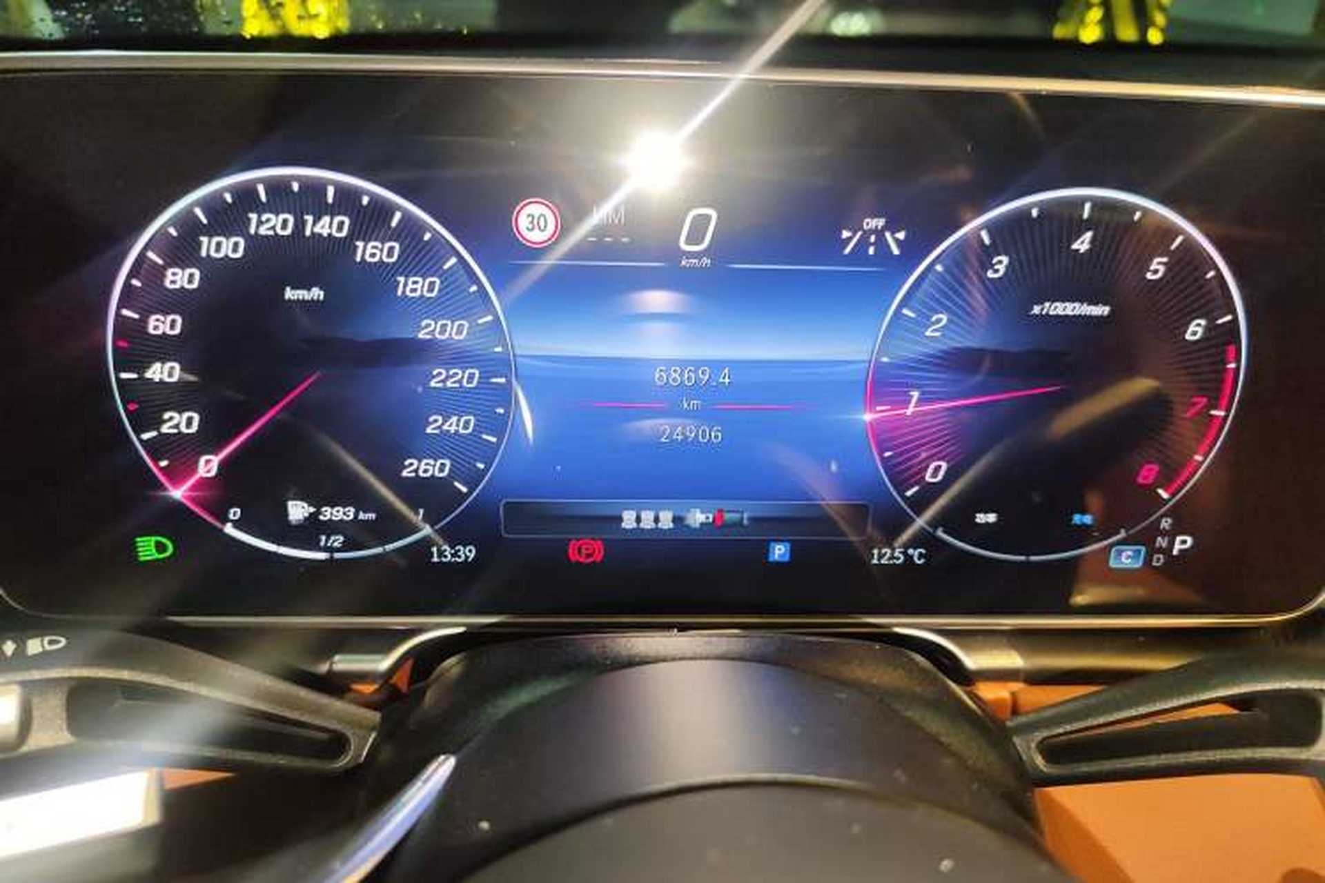 Used Mercedes-Benz S-Class 2024 S 400 L Business Model Odometer Close Up