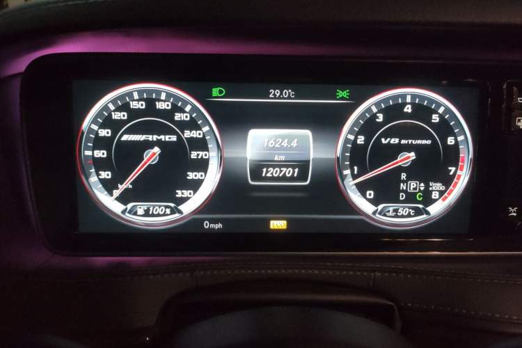 Used Mercedes-Benz S-Class AMG 2014 AMG S 63 L 4MATIC Odometer Close Up