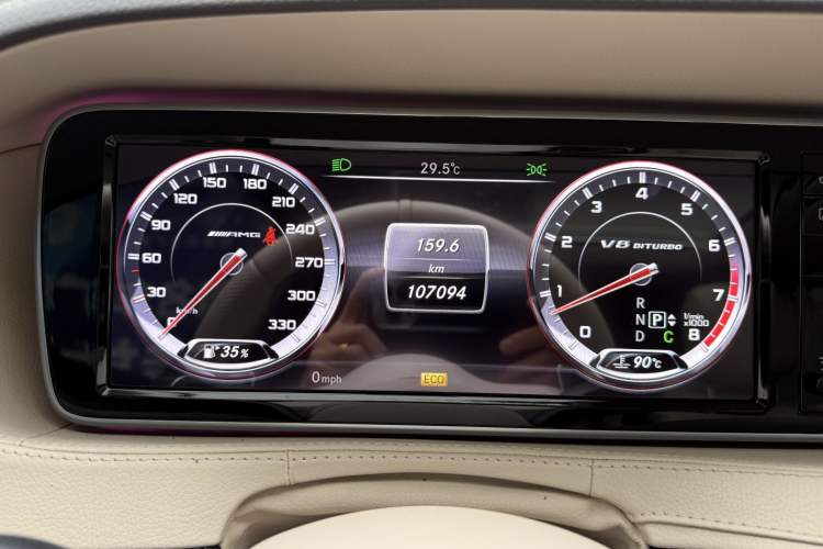 Used Mercedes-Benz S-Class AMG 2014 AMG S 63 L 4MATIC Odometer Close Up