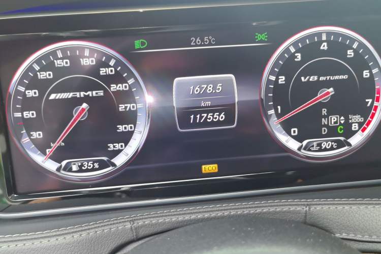 Used Mercedes-Benz S-Class AMG 2014 AMG S 63 L 4MATIC Odometer Close Up