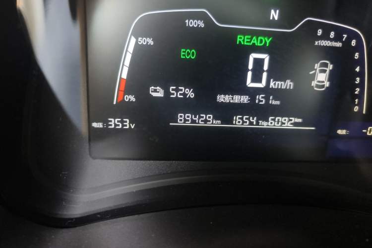 Used NETA N01 2020 380T Industry Custom Edition Odometer Close Up