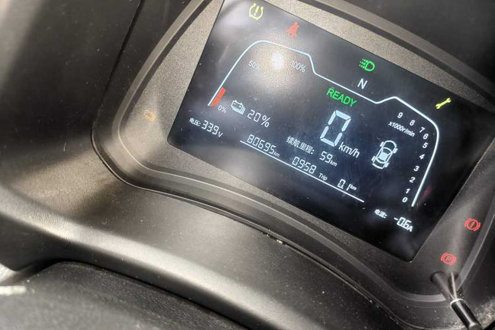 Used NETA N01 2020 430e Odometer Close Up