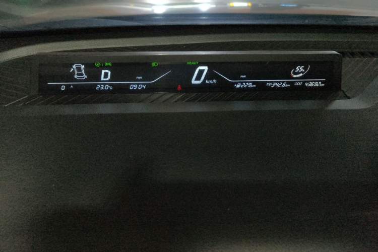 Used NETA V 2021 Long-Range Entertainment Edition Upgrade Model Odometer Close Up