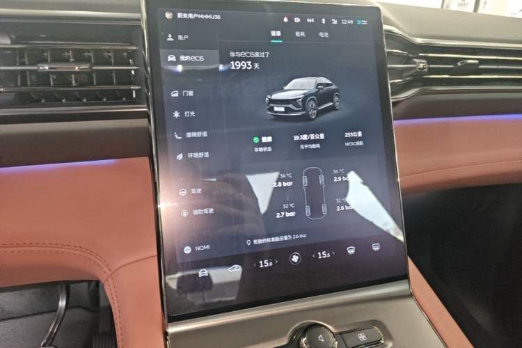 Used Nio EC6 2020 430 km Sport Version Audio And AC Panel