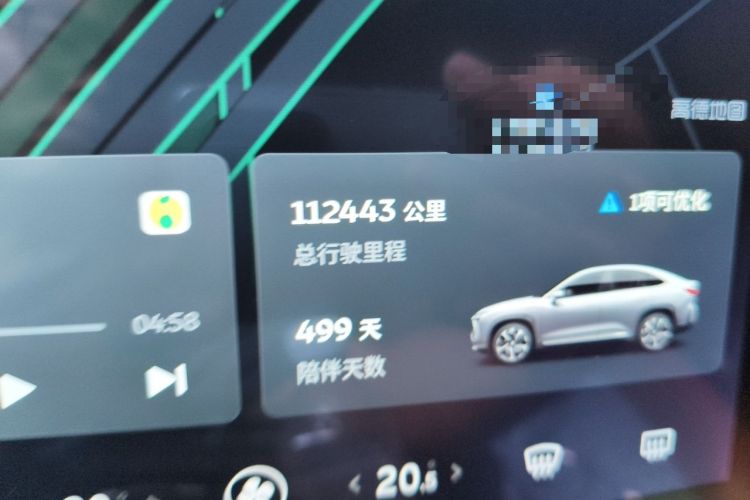 Used Nio EC6 2020 605 km Sport Edition Odometer Close Up