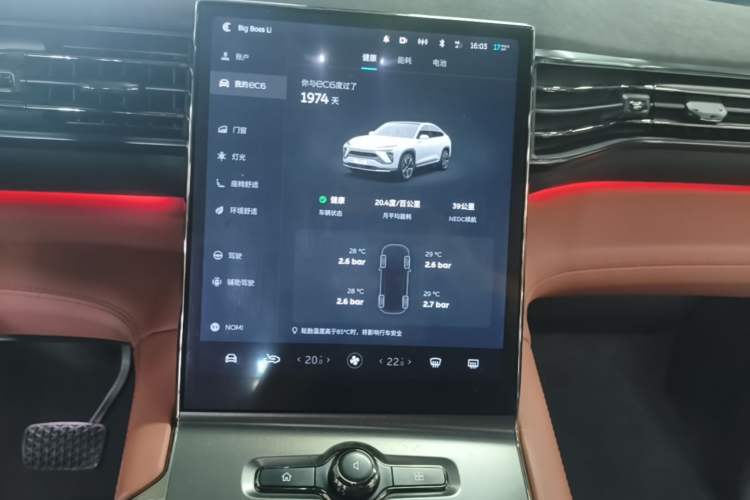 Used Nio EC6 2020 430 km Sport Version Audio And AC Panel