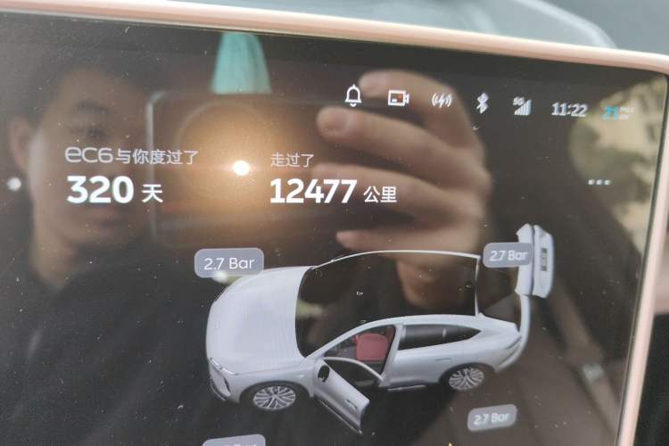 Used Nio EC6 2023 75 kWh Odometer Close Up