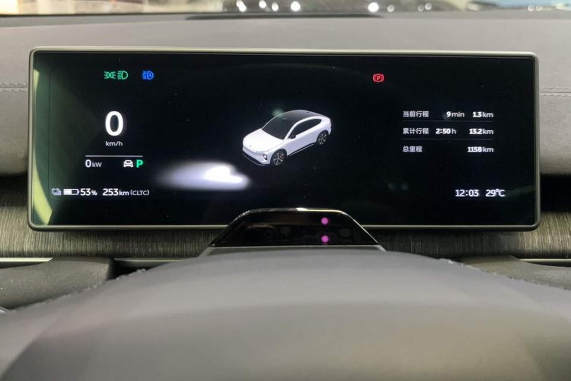 Used Nio EC6 2023 75 kWh Odometer Close Up