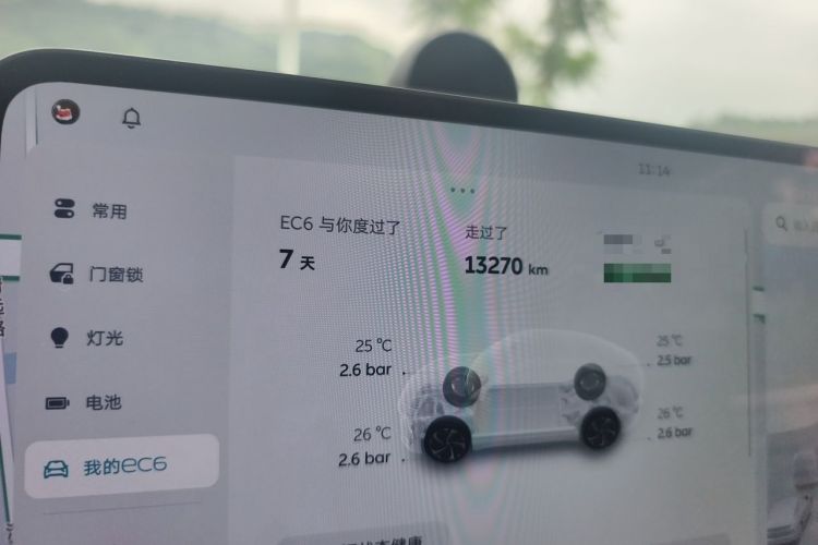 Used Nio EC6 2025 75 kWh Odometer Close Up