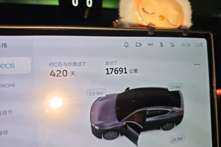 Used Nio EC6 2025 75 kWh Odometer Close Up