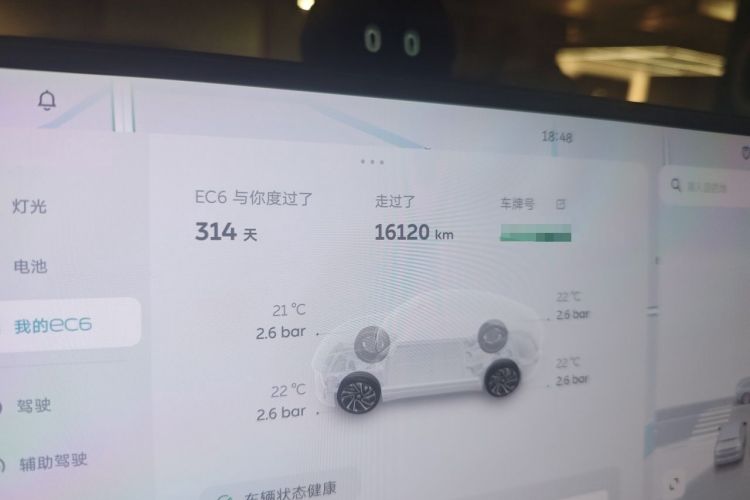 Used Nio EC6 2025 75 kWh Odometer Close Up