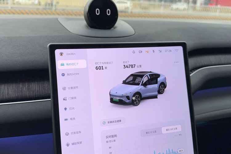 Used Nio EC7 2023 75 kWh Odometer Close Up