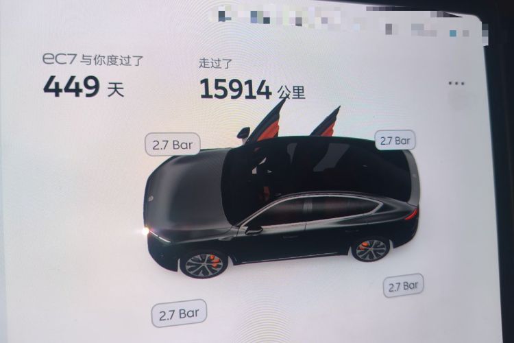 Used Nio EC7 2024 75 kWh Odometer Close Up