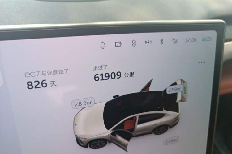 Used Nio EC7 2024 75 kWh Odometer Close Up