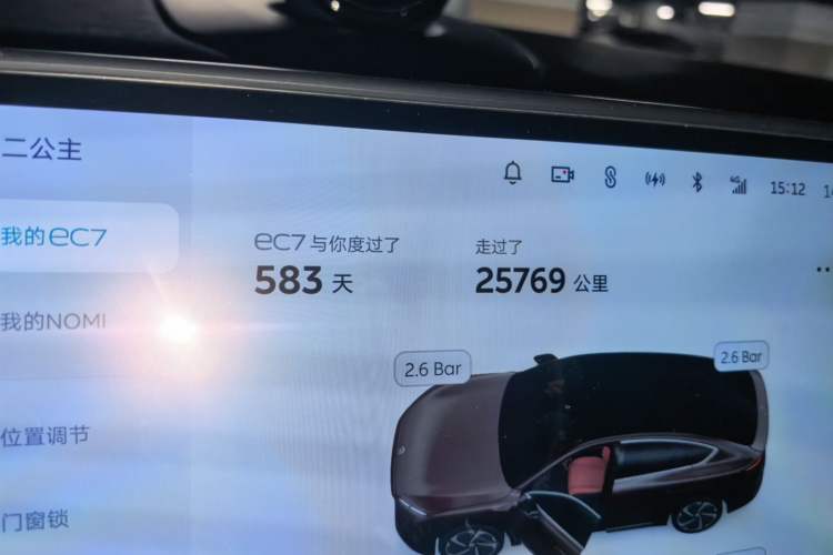 Used Nio EC7 2024 75 kWh Odometer Close Up