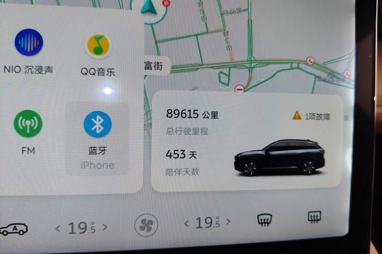 Used Nio ES6 2019 430 km Performance Version Odometer Close Up