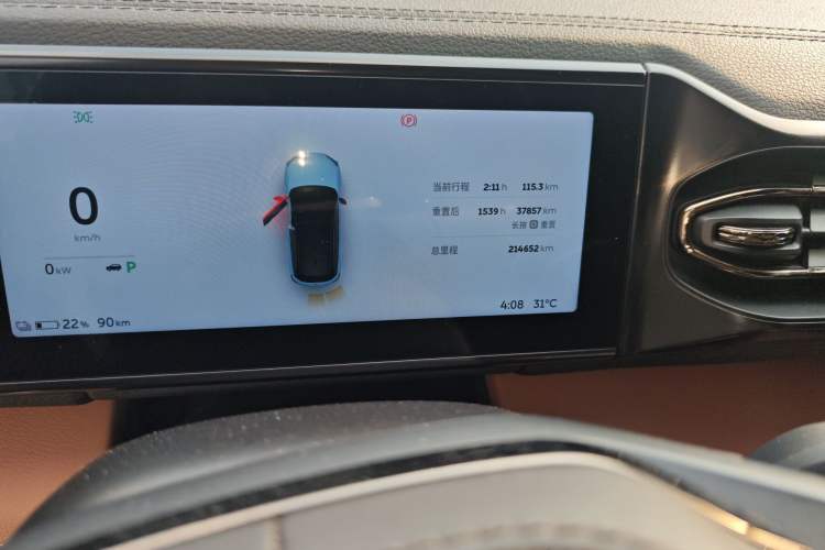 Used Nio ES6 2019 430 km Performance Version Odometer Close Up