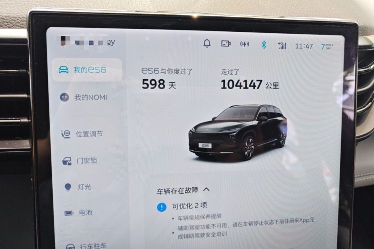 Used Nio ES6 2020 600 km Sport Edition Odometer Close Up