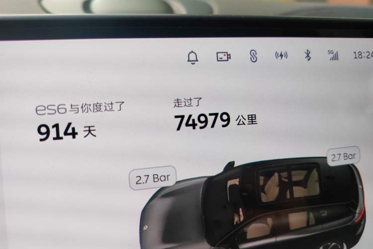 Used Nio ES6 2023 75 kWh Odometer Close Up