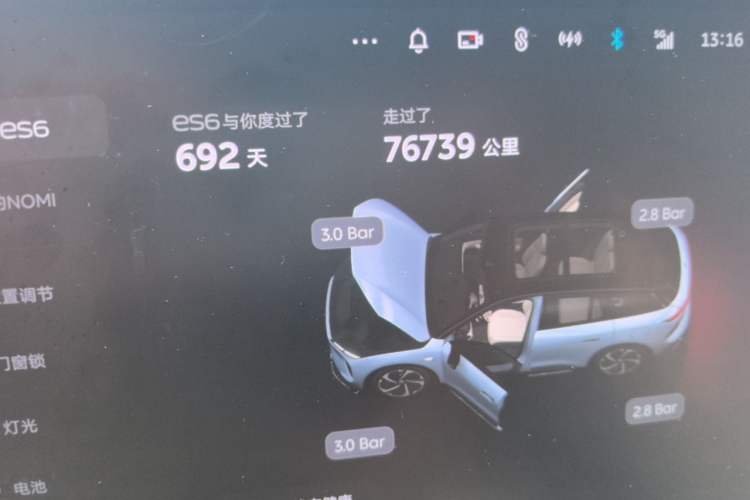 Used Nio ES6 2024 75 kWh Odometer Close Up
