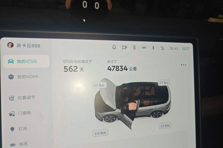 Used Nio ES6 2024 75 kWh Odometer Close Up