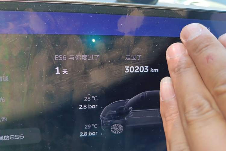 Used Nio ES6 2025 75 kWh Odometer Close Up