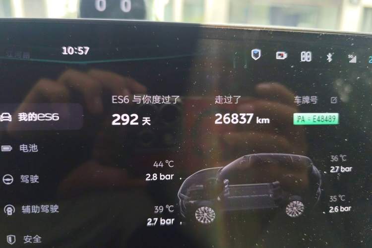 Used Nio ES6 2025 75 kWh Odometer Close Up