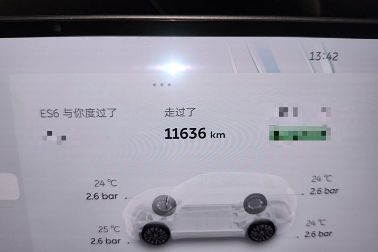 Used Nio ES6 2025 75 kWh Odometer Close Up