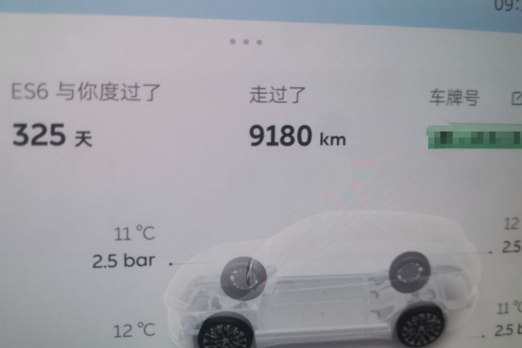 Used Nio ES6 2025 75 kWh Odometer Close Up