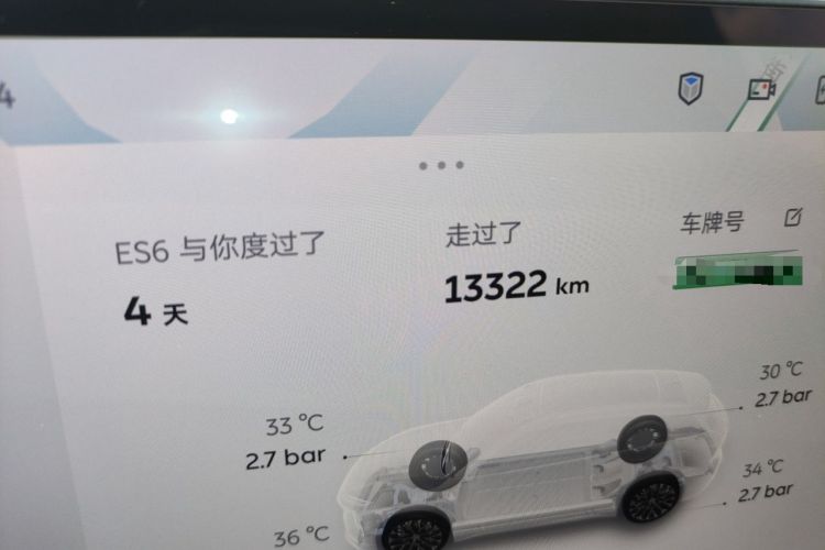 Used Nio ES6 2025 75 kWh Odometer Close Up