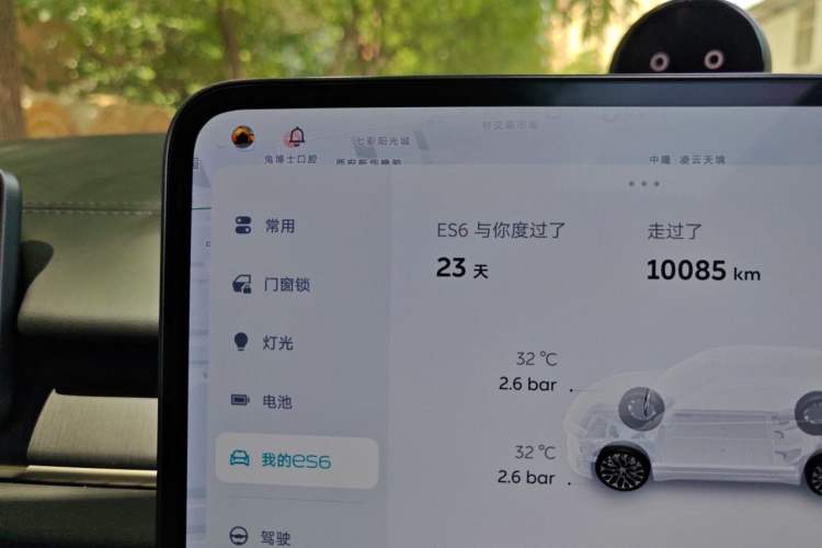 Used Nio ES6 2025 75 kWh Odometer Close Up