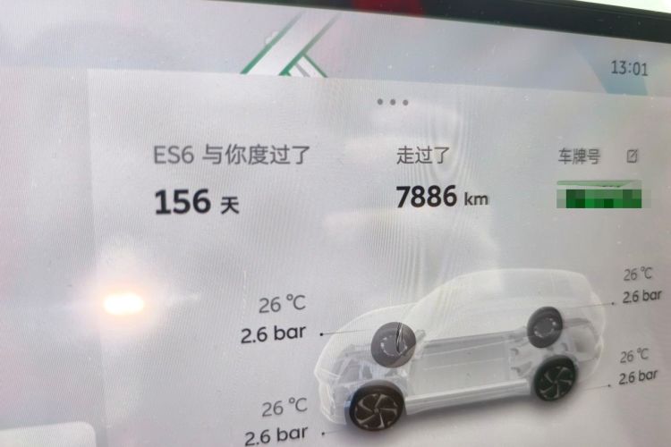 Used Nio ES6 2025 75 kWh Odometer Close Up