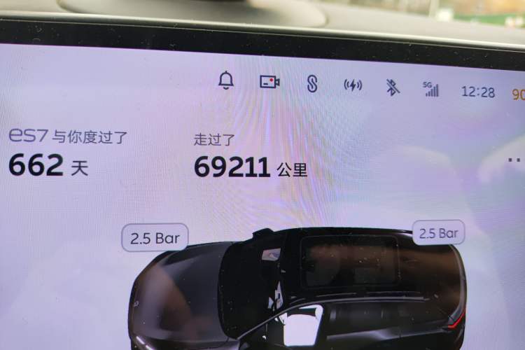 Used Nio ES7 2022 75 kWh Odometer Close Up