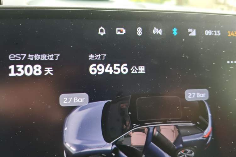Used Nio ES7 2022 100kWh First Edition Odometer Close Up