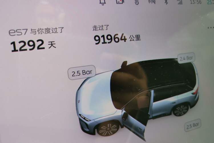 Used Nio ES7 2022 75 kWh Odometer Close Up