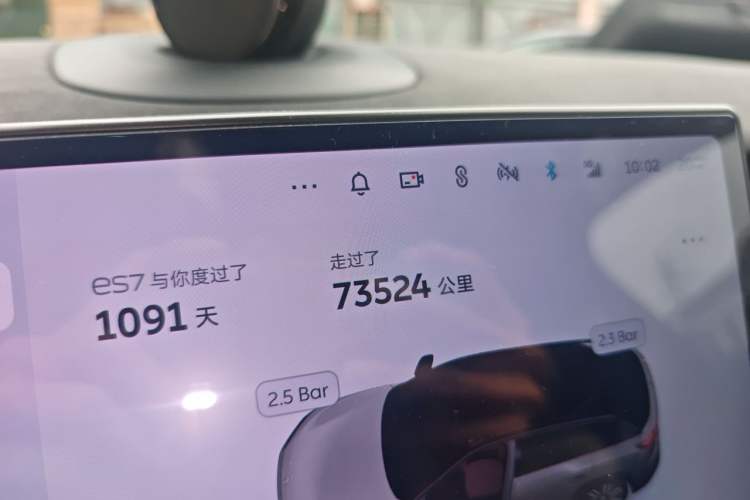 Used Nio ES7 2022 75 kWh Odometer Close Up