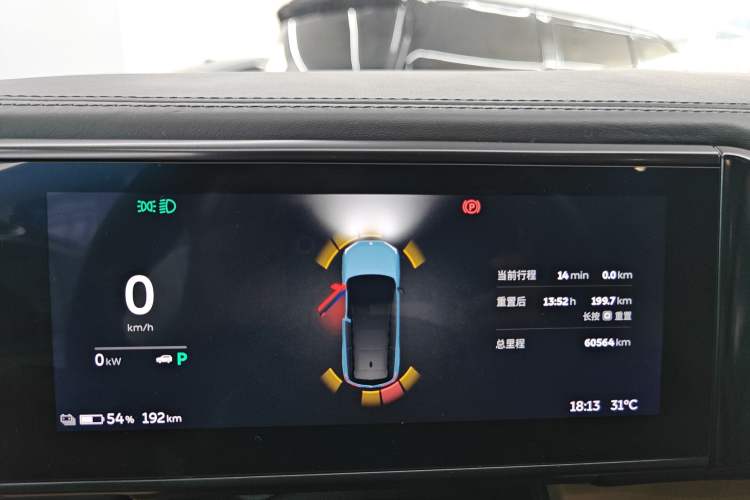 Used Nio ES8 2018 355 km Base Version 7-Seater Edition Odometer Close Up