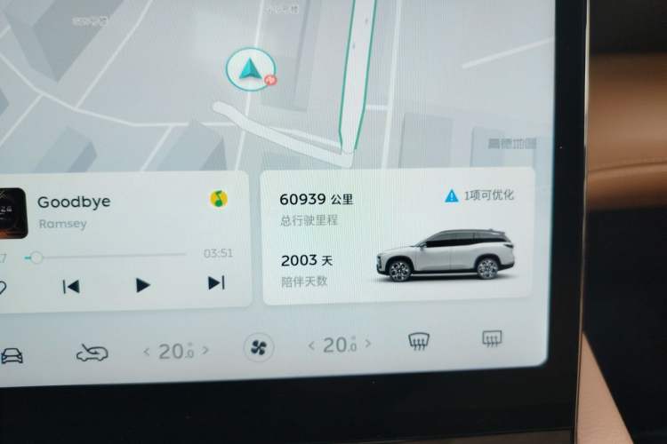 Used Nio ES8 2020 415 km Range 7-Seater Version Odometer Close Up