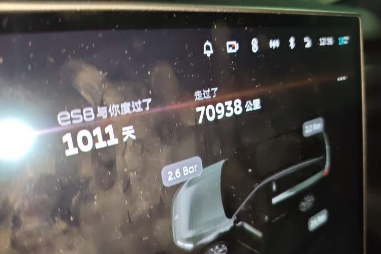 Used Nio ES8 2023 100kWh Signature Edition Odometer Close Up
