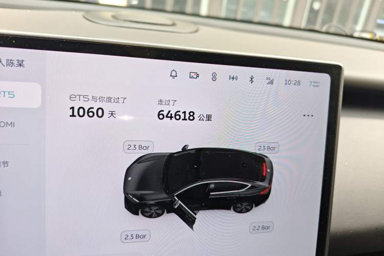 Used Nio ET5 2022 75 kWh Odometer Close Up
