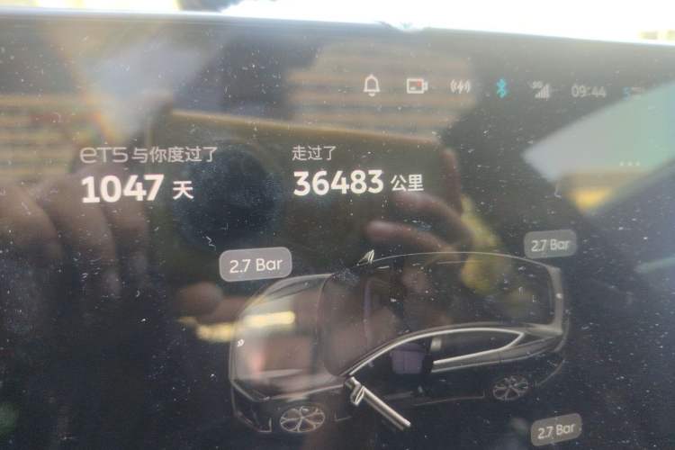 Used Nio ET5 2022 75 kWh Odometer Close Up