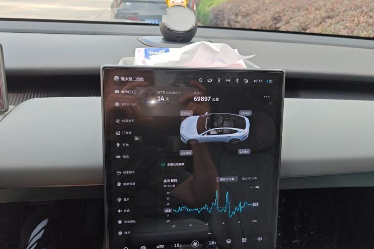 Used Nio ET5 2022 75 kWh Odometer Close Up